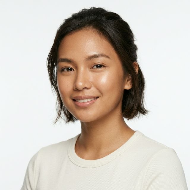 Filipina woman with luminous brightened skin